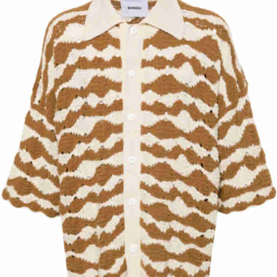 Crochet-Knit Buttoned Shirt