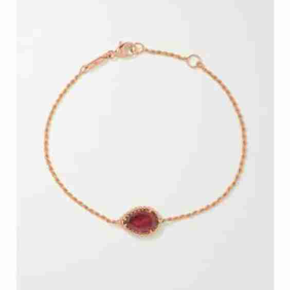 Serpent Bohème 18-Karat Rose Gold Rhodolite Bracelet