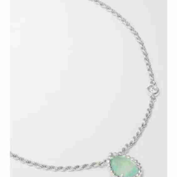 Serpent Bohème 18-Karat White Gold, Aquaprase And Diamond Necklace