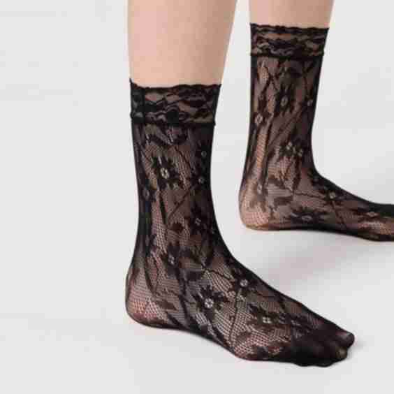 Floral Lace Net Socks