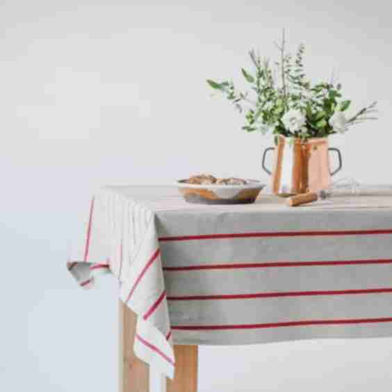 Red Stripe Tablecloth