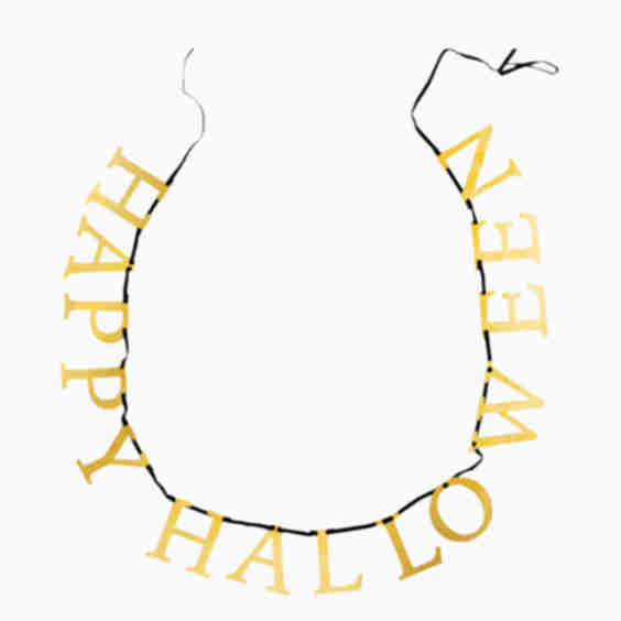 Gold Metal Happy Halloween Garland