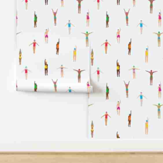Wallpaper in Swimmers On White