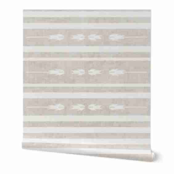 Aegean Stripe Geo Jute Wallpaper