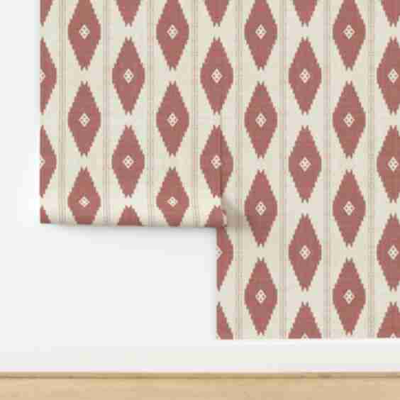 Diamond Marsala/ Light/ Denim Wallpaper