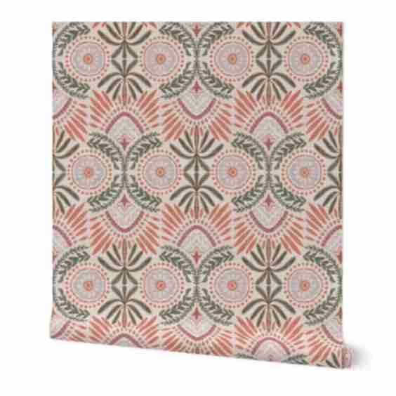Wallpaper In Bohemian Palmscape With Harmonious And Organic Texture