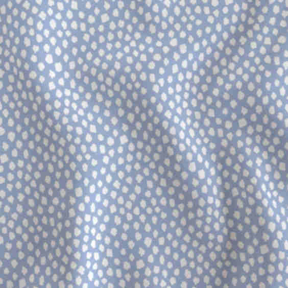 Fabric in reverse Cornflower blue spots