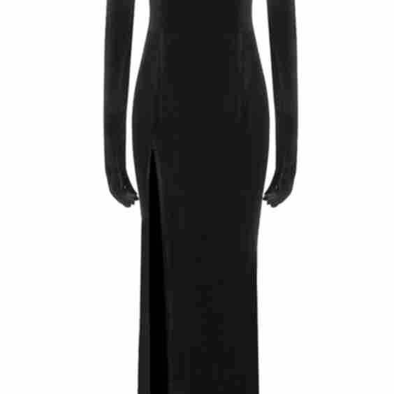 Strapless Embellished Maxi Velvet Dress