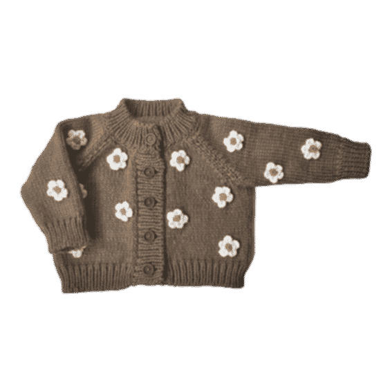 Flower Cardigan In Cocoa