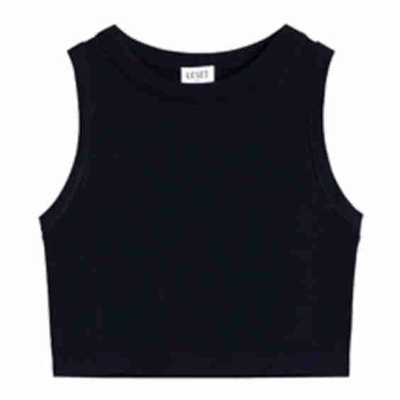 Crop Sleeveless Crewneck - Black