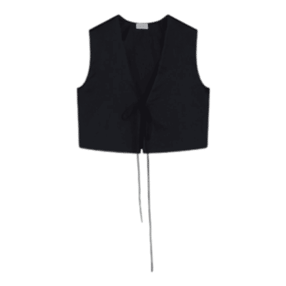 Yoko Cropped Tie-Front Cotton Top