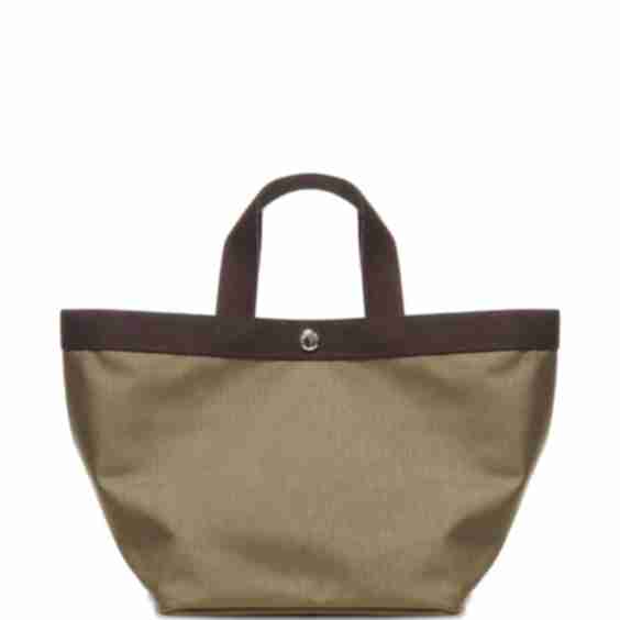 Snap Fastening Top Handle Tote Bag