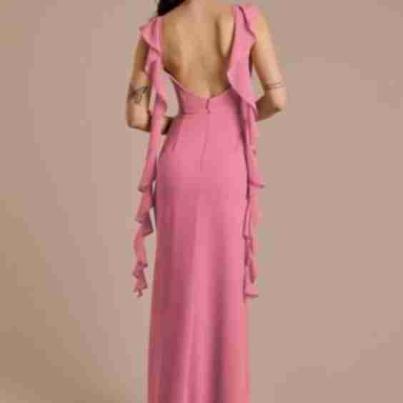 Ruffle Strap Scoop Neck Chiffon A Line Dress