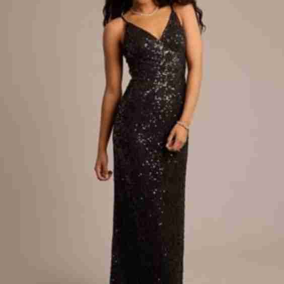Beaded And Sequined Spaghetti Strap Sheath Dress