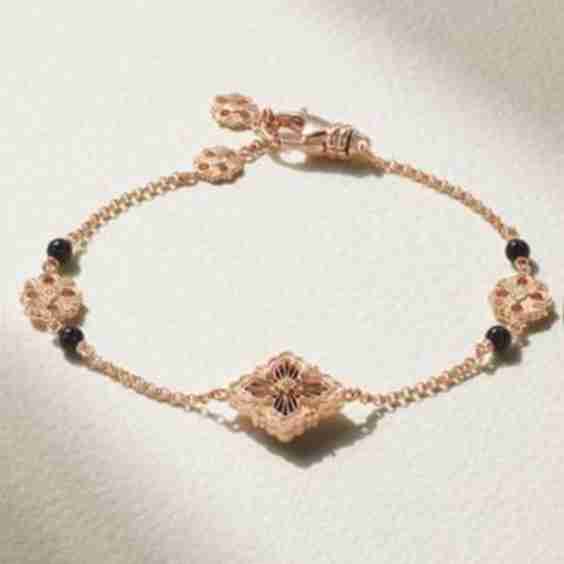 Opera Tulle 18-Karat Rose Gold Onyx Bracelet