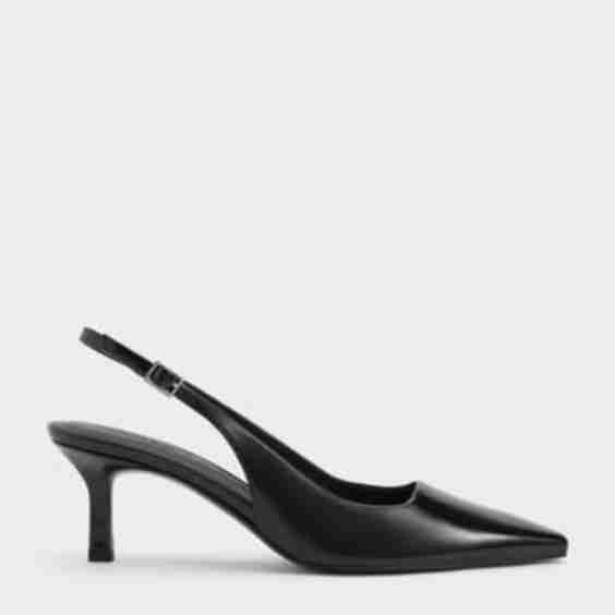 Curtis Patent Pointed-Toe Kitten-Heel Slingback Pumps 