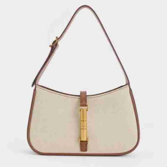Cesia Canvas Metallic Accent Shoulder Bag