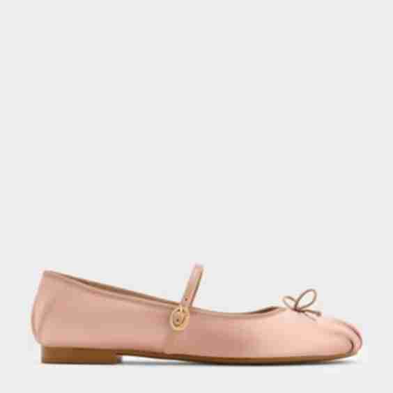 Emiko Satin Bow Mary Jane Flats