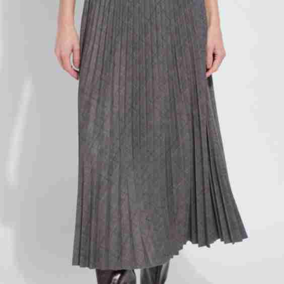 Pierra Pleated Ponte Midi Skirt