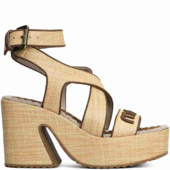 100mm Raffia Platform Espadrilles