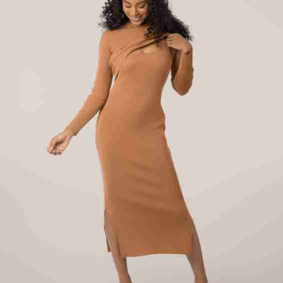 2-in-1 Maternity & Nursing Midi Dress
