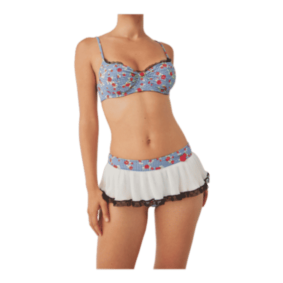 Guizio Ellison Floral Swim Skirt Bikini Bottom