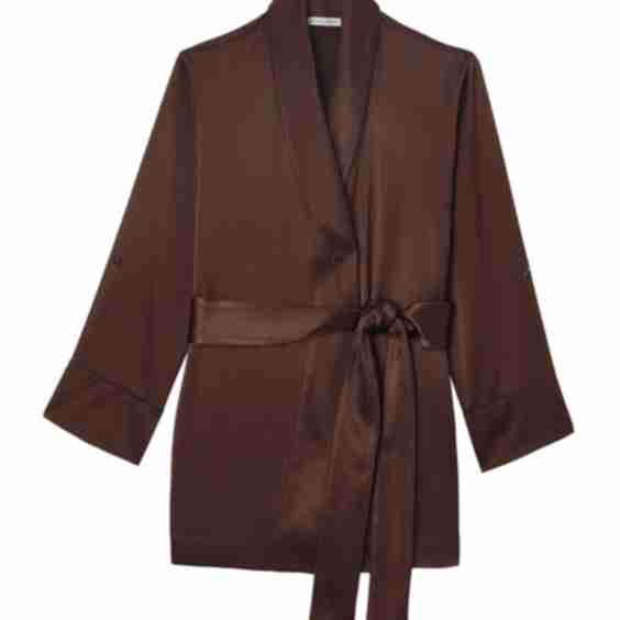 100% Silk Short Robe