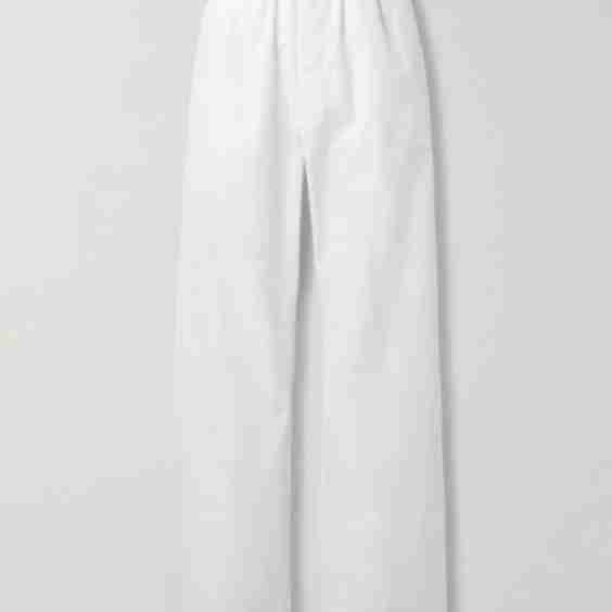 Cotton Poplin Wide Leg Pants