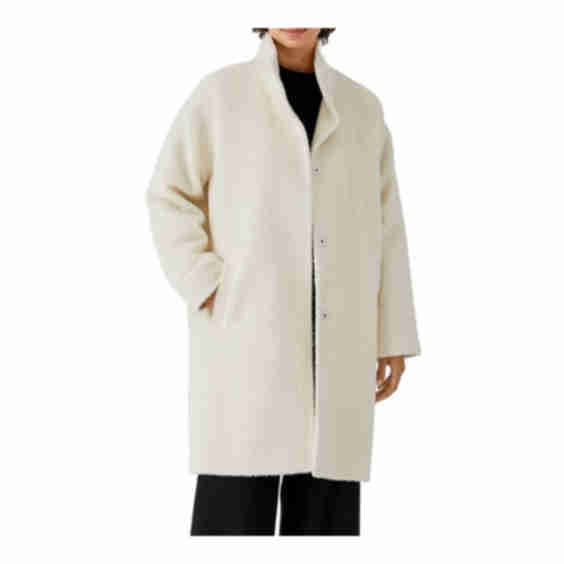 Stand Wool Blend Collar Coat