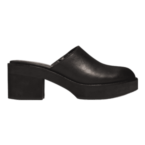 Hip Leather Platform Mules