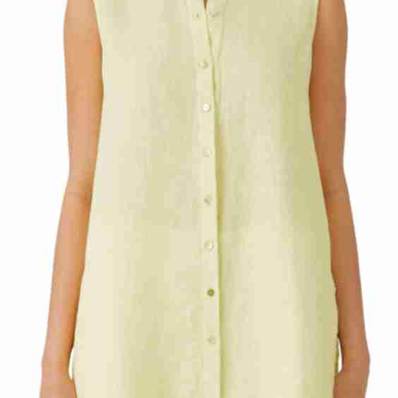 Band Collar Organic Linen Shirt