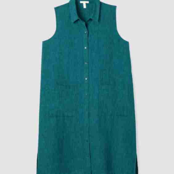 Washed Organic Linen Délavé Shirtdress