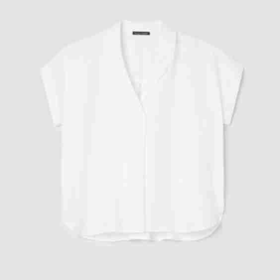 Linen Notch Collar Top