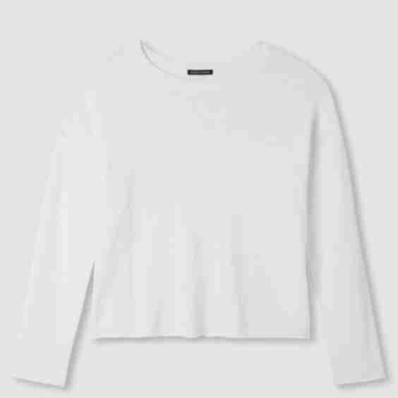 Organic Linen Cotton Cord Crew Neck Top