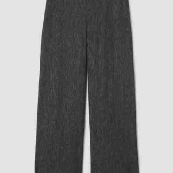 Woven Plissé Wide-Leg Pant