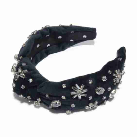 Black Diamond Swarovski Snowflake Knotted Headband