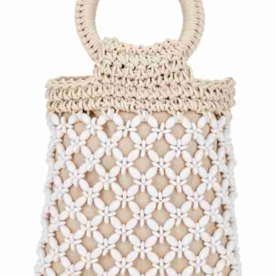 Beaded Crochet Mini Tote Bag