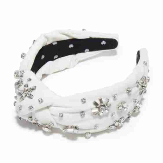 Silver Snow Swarovski Snowflake Knotted Headband