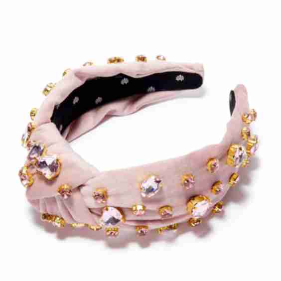 June Alexandrite Heart Mixed Crystal Velvet Knotted Headband