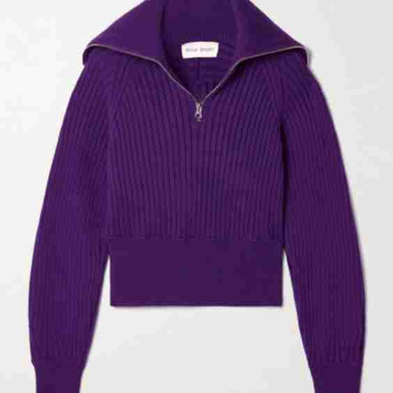 Chester Ribbed Cotton Blend Half Zip Sweater