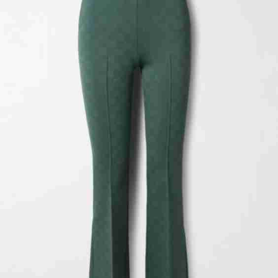 Long Kick Stretch-Jacquard Flared Pants
