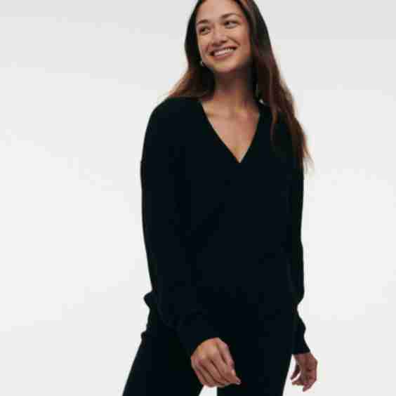 Cashmere Deep V-Neck Sweater