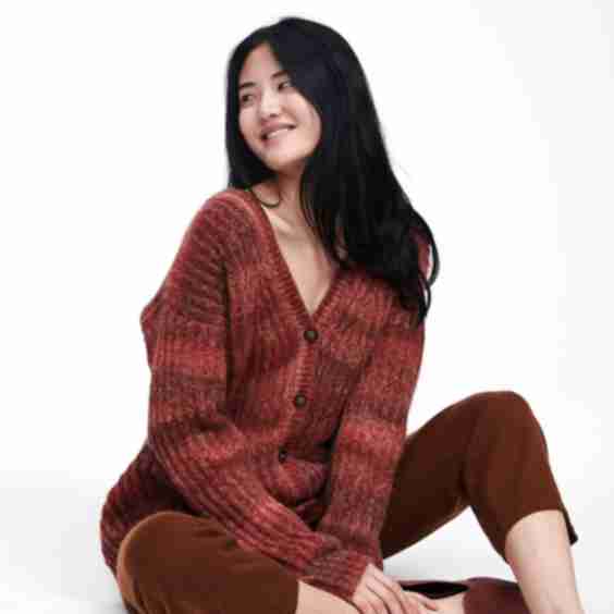 Alpaca-Blend Space Dye Cardigan