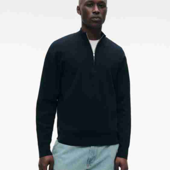 Mens Caf Cotton Cashmere Quarter Zip