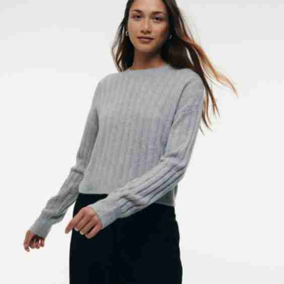 Cashmere Ribbed Cropped Sweater