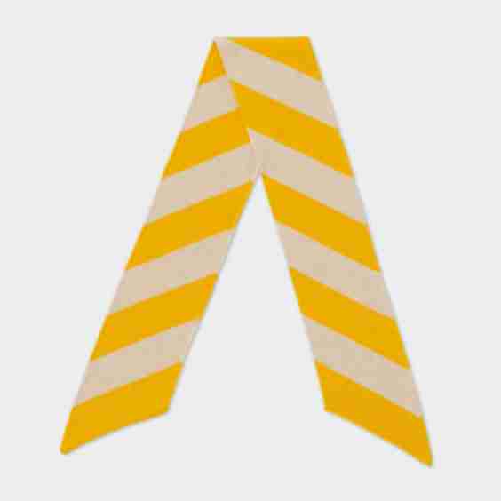 Small Diagonal Stripe Scarf Golden Eye & Oatmeal