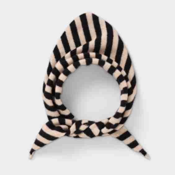 Stripe Triangle Neckerchief Black & Oatmeal
