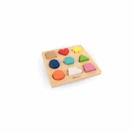 Color And Shape Sorter, Colorful Wooden Shape Puzzle For Children