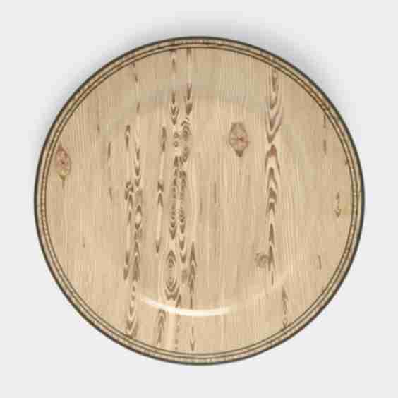 Faux-bois Hand-painted Porcelain Charger Plate