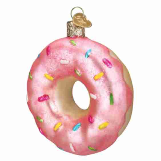 Sprinkles Donut Glass Ornament